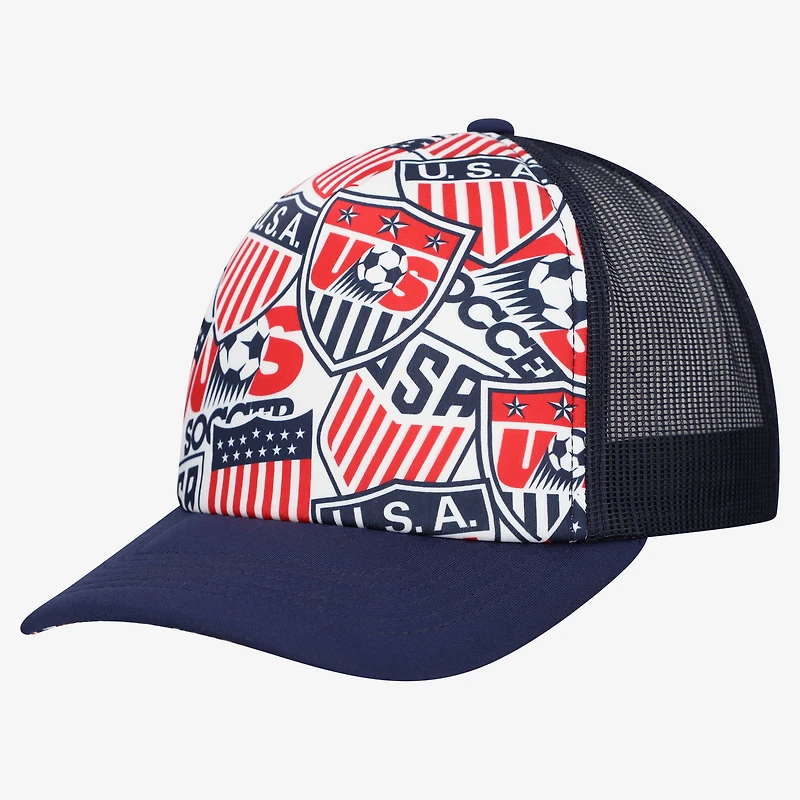 Men's Sport Design Sweden White USMNT Trucker Crest Foam Adjustable Hat