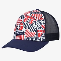 Men's Sport Design Sweden  White USMNT Trucker Crest Foam Adjustable Hat