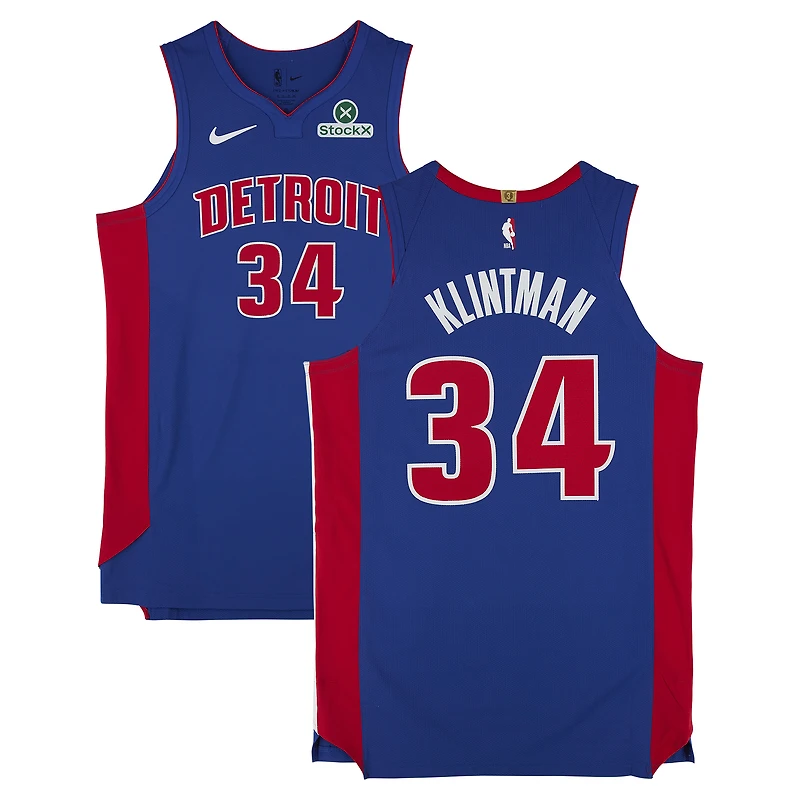 Bobi Klintman Detroit Pistons Player-Issued #34 Nike Jersey from the 2025-26 NBA Season
