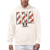 Men's Starter Cream Anaheim Ducks City Abbreviation Fleece Hoodie