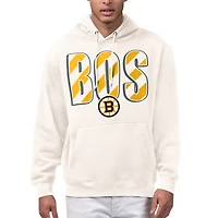 Men's Starter Cream Boston Bruins City Abbreviation Fleece Hoodie