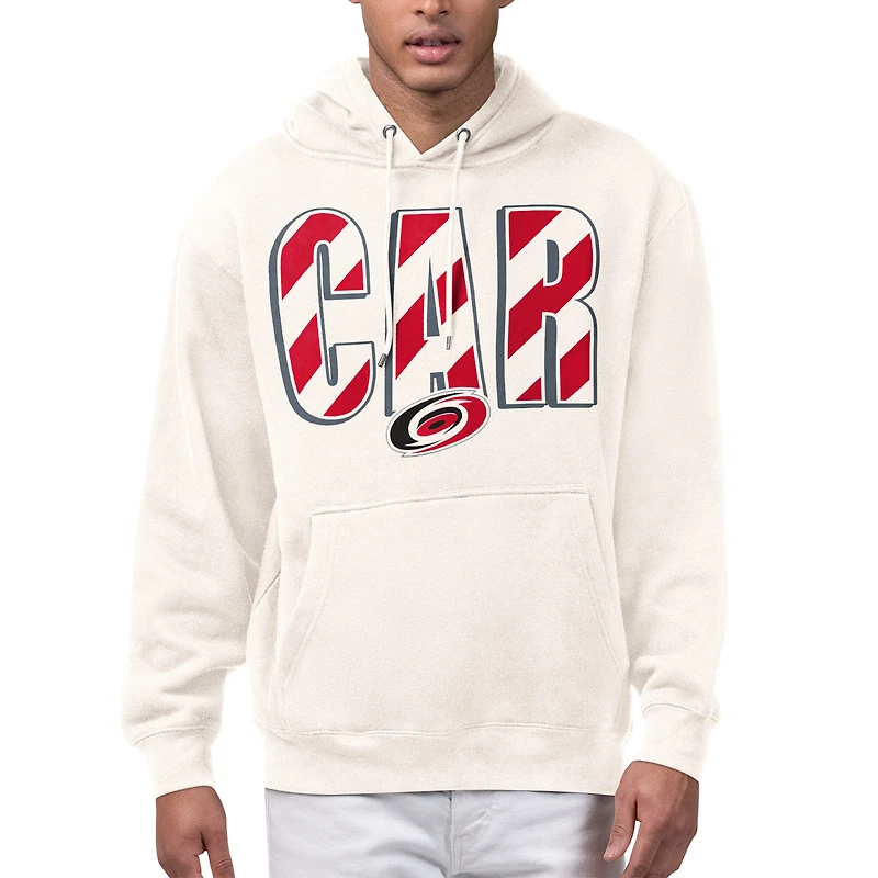 Men's Starter Cream Carolina Hurricanes City Abbreviation Fleece Hoodie