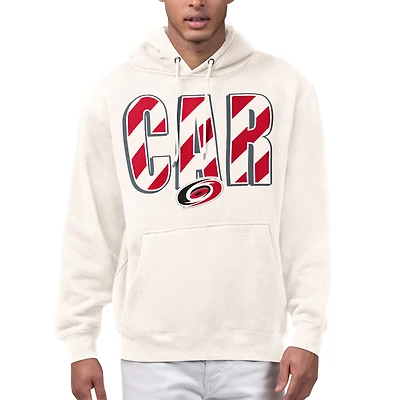 Men's Starter Cream Carolina Hurricanes City Abbreviation Fleece Hoodie