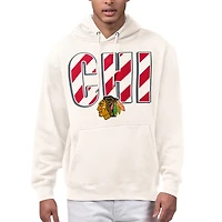 Men's Starter Cream Chicago Blackhawks City Abbreviation Fleece Hoodie