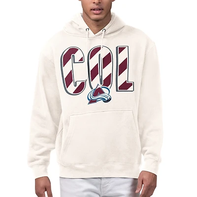 Men's Starter Cream Colorado Avalanche City Abbreviation Fleece Hoodie