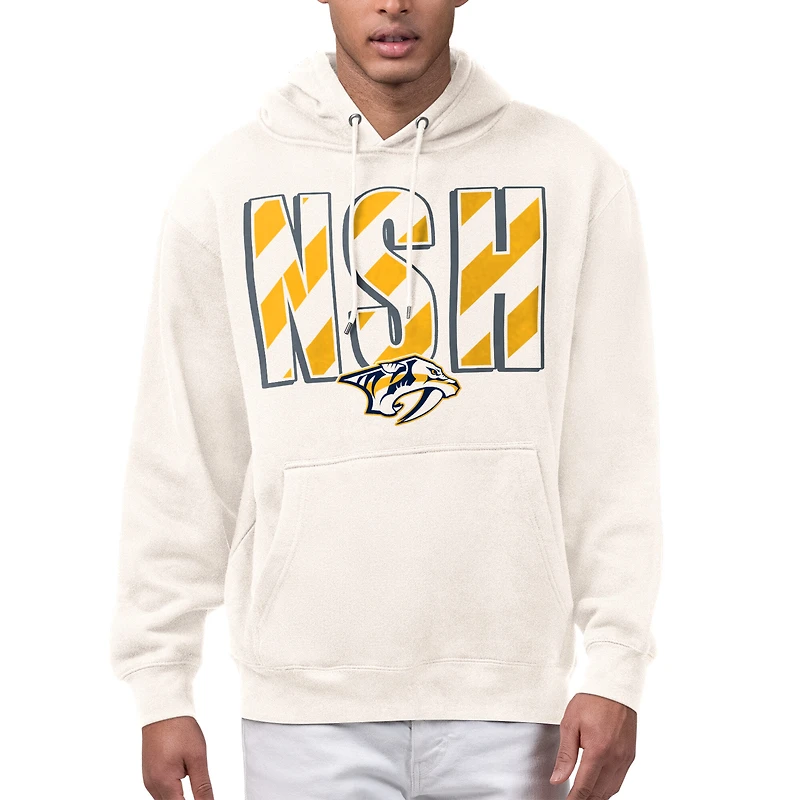 Men's Starter Cream Nashville Predators City Abbreviation Fleece Hoodie