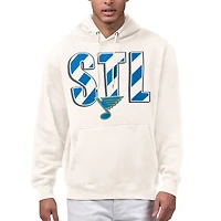 Men's Starter Cream St. Louis Blues City Abbreviation Fleece Hoodie