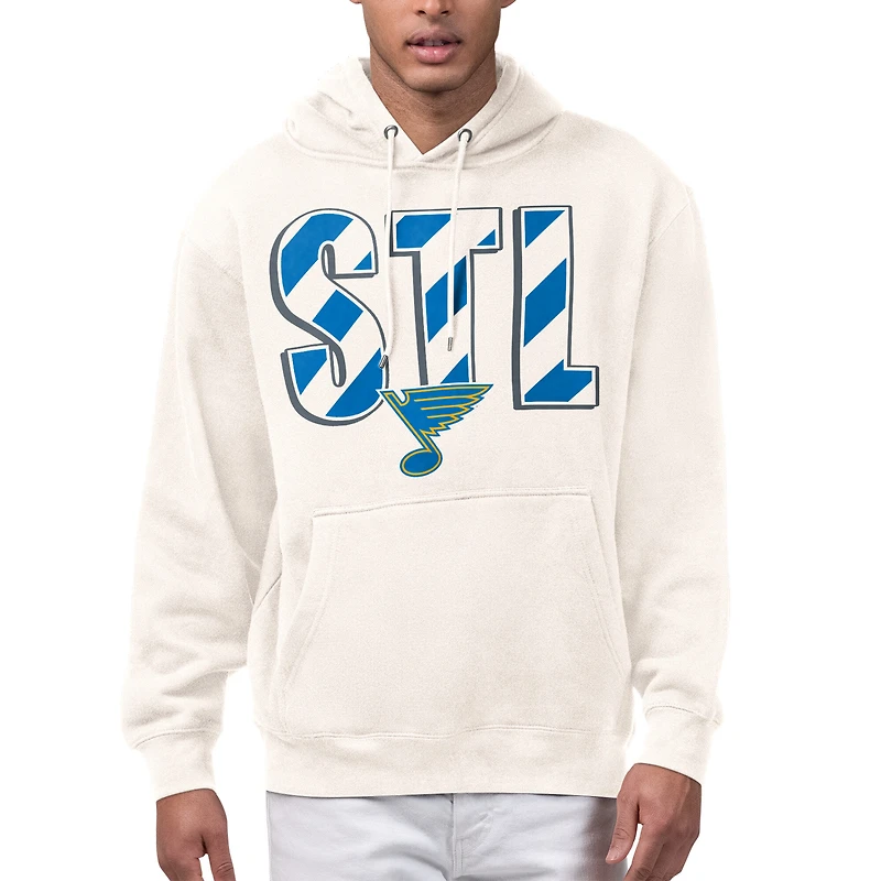 Men's Starter Cream St. Louis Blues City Abbreviation Fleece Hoodie