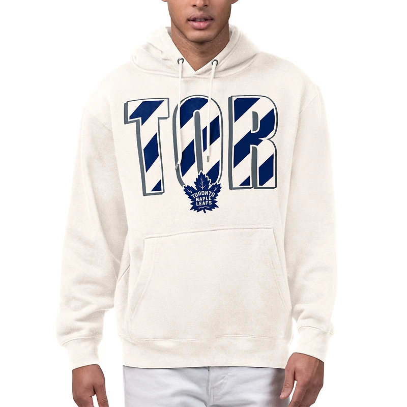Men's Starter Cream Toronto Maple Leafs City Abbreviation Fleece Hoodie