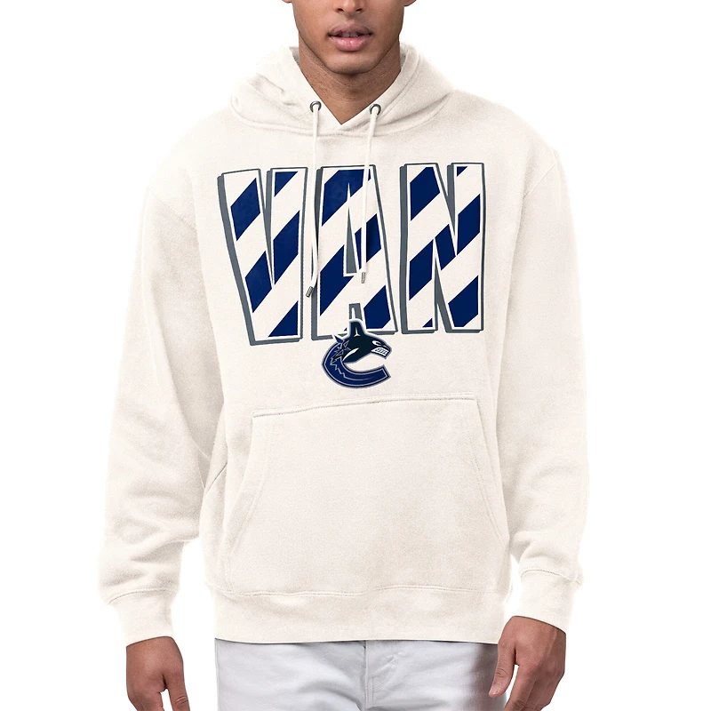 Men's Starter Cream Vancouver Canucks City Abbreviation Fleece Hoodie