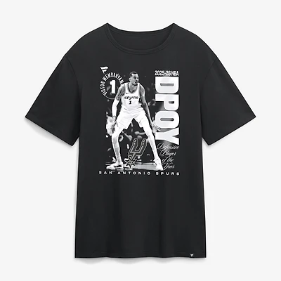 Men's Victor Wembanyama Black San Antonio Spurs 2025-26 NBA Defensive Player of the Year Legacy T-Shirt