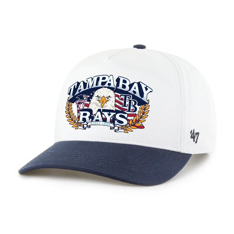 Men's '47 White/Navy Tampa Bay Rays American Eagle Hitch Adjustable Hat