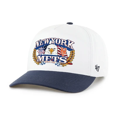 Men's '47 White/Navy New York Mets Americana Eagle Hitch Adjustable Hat