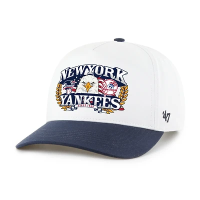 Men's '47 White/Navy New York Yankees Americana Eagle Hitch Adjustable Hat