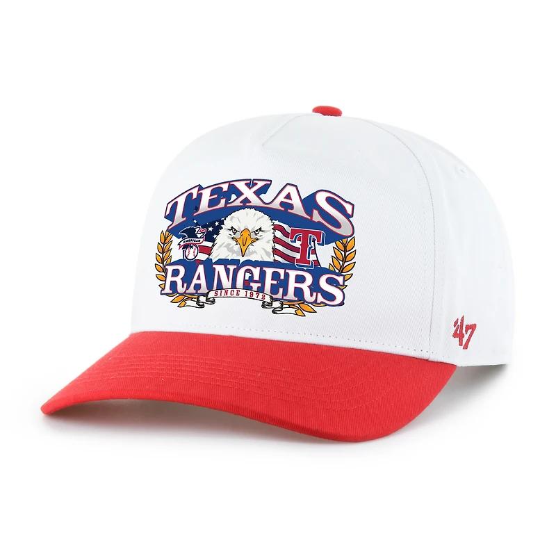 Men's '47 White/Red Texas Rangers Americana Eagle Hitch Adjustable Hat