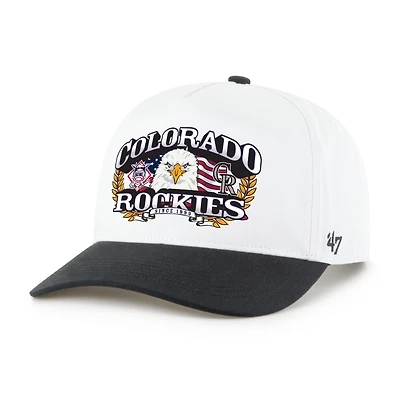 Men's '47 White/Black Colorado Rockies Americana Eagle Hitch Adjustable Hat