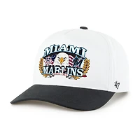Men's '47 White/Black Miami Marlins Americana Eagle Hitch Adjustable Hat