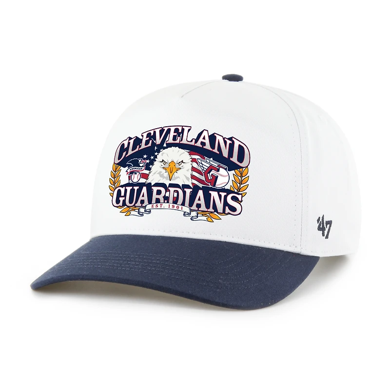 Men's '47 White/Navy Cleveland Guardians Americana Eagle Hitch Adjustable Hat