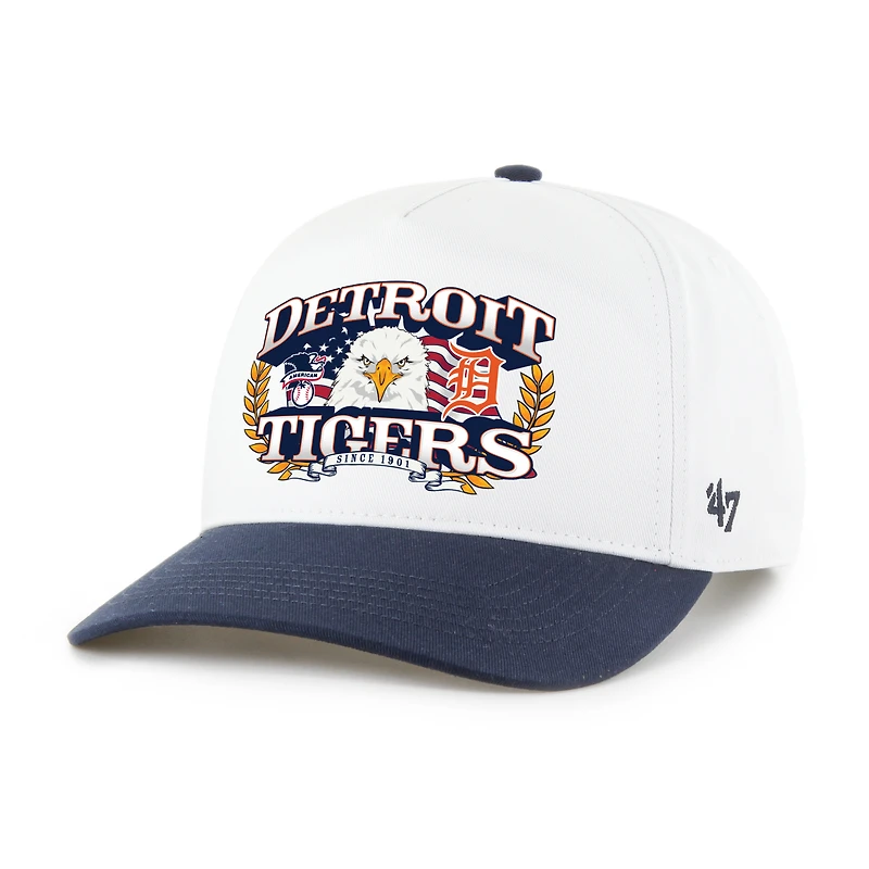 Men's '47 White/Navy Detroit Tigers Americana Eagle Hitch Adjustable Hat
