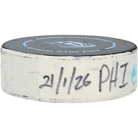 Cam York Philadelphia Flyers Game-Used Goal Puck from January 21, 2026 vs. Utah Mammoth