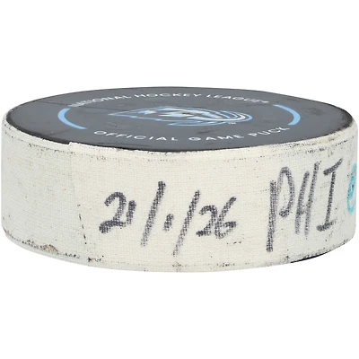 Bobby Brink Philadelphia Flyers Game-Used Goal Puck from January 21, 2026 vs. Utah Mammoth