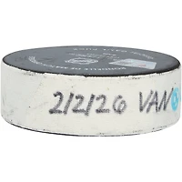 Liam Öhgren Vancouver Canucks Game-Used Goal Puck from February 2, 2026 vs. Utah Mammoth