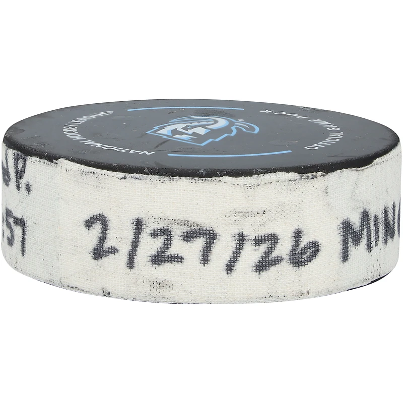 Kirill Kaprizov Minnesota Wild Game-Used Goal Puck from February 27, 2026 vs. Utah Mammoth