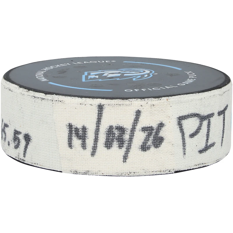 Anthony Mantha Pittsburgh Penguins Game-Used Goal Puck from March 14, 2026 vs. Utah Mammoth