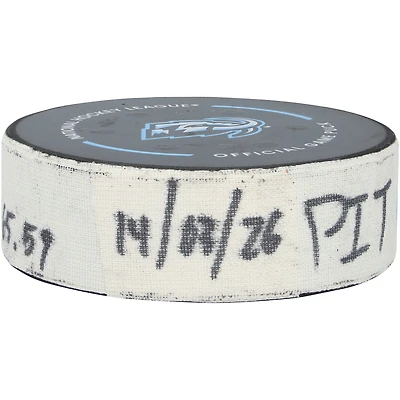 Anthony Mantha Pittsburgh Penguins Game-Used Goal Puck from March 14, 2026 vs. Utah Mammoth
