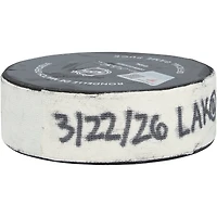 Quinton Byfield Los Angeles Kings Game-Used Goal Puck from March 22, 2026 vs. Utah Mammoth
