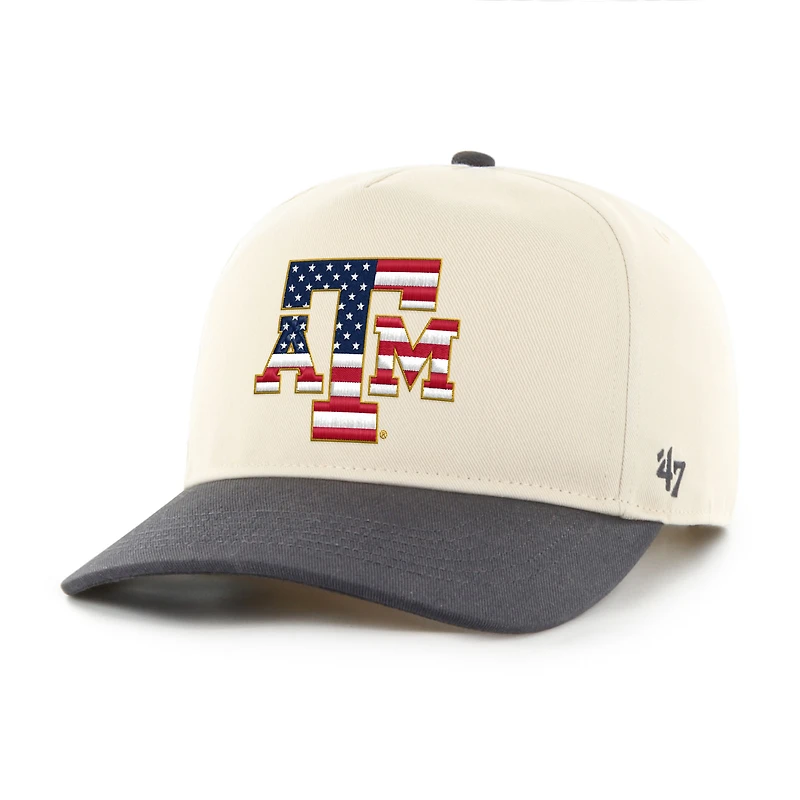 Men's '47 Natural/Navy Texas A&M Aggies Americana Flag Hitch Adjustable Hat