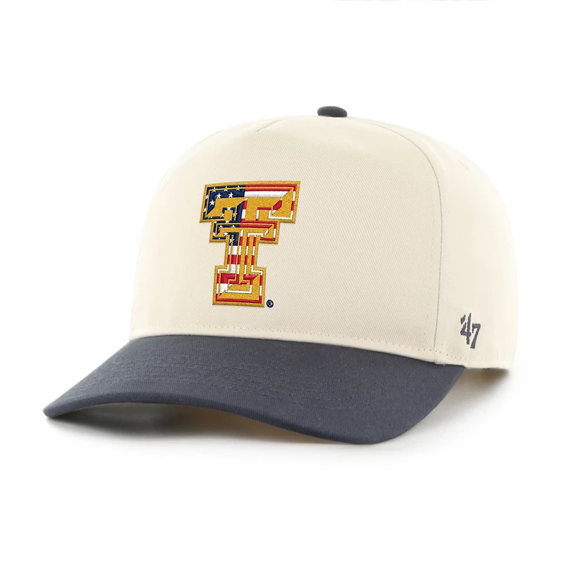 Men's '47 Natural/Navy Texas Tech Red Raiders Americana Flag Hitch Adjustable Hat