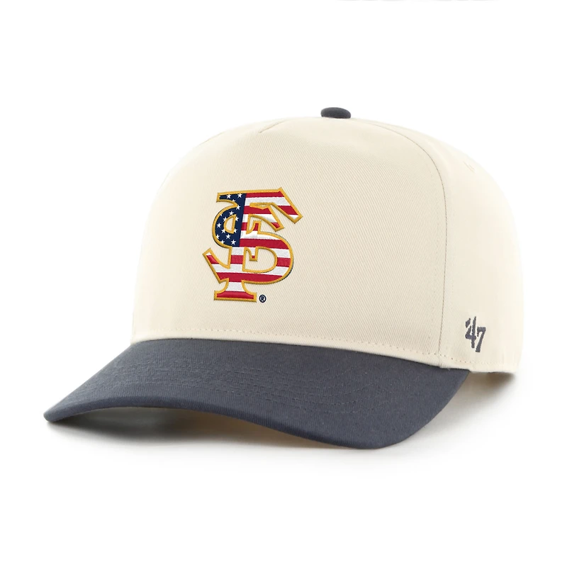 Men's '47 Natural/Navy Florida State Seminoles Americana Flag Hitch Adjustable Hat