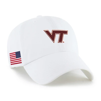 Men's '47 White Virginia Tech Hokies Americana Heritage Clean Up Adjustable Hat
