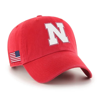 Men's '47 Scarlet Nebraska Huskers Americana Heritage Clean Up Adjustable Hat
