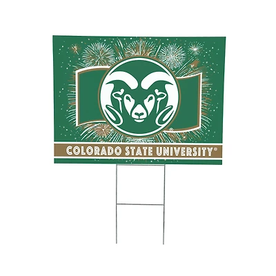 Colorado State Rams 24" x 18" Patriotic Fireworks Outdoor Yard Sign