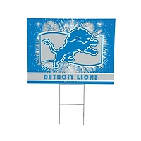 Detroit Lions 24" x 18" Patriotic Fireworks Outdoor Yard Sign