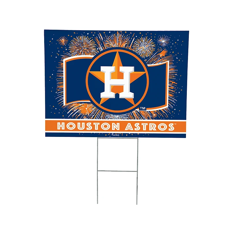 Houston Astros 24" x 18" Patriotic Fireworks Outdoor Yard Sign