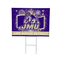 James Madison Dukes 24" x 18" Patriotic Fireworks Outdoor Yard Sign
