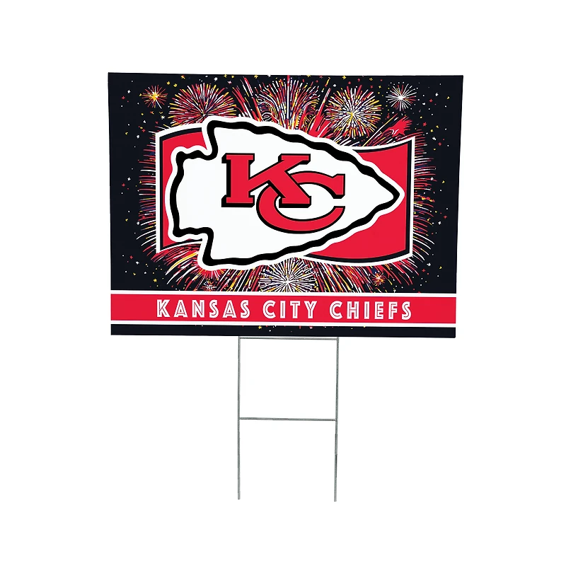 Kansas City Chiefs 24" x 18" Patriotic Fireworks Outdoor Yard Sign