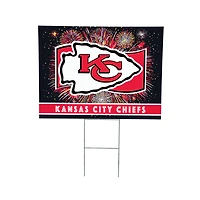 Kansas City Chiefs 24" x 18" Patriotic Fireworks Outdoor Yard Sign