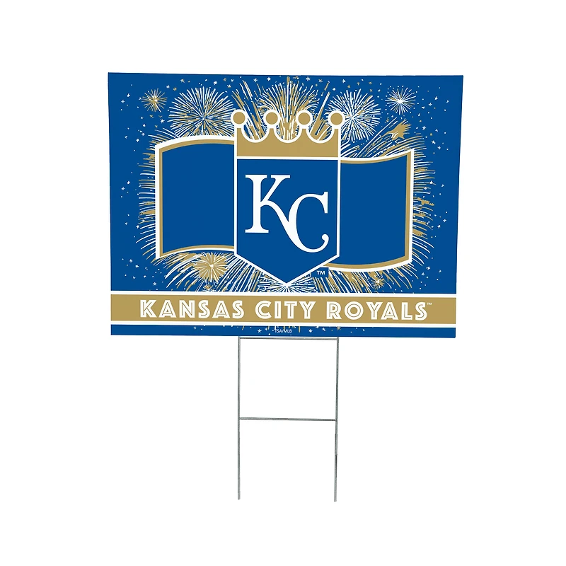 Kansas City Royals 24" x 18" Patriotic Fireworks Outdoor Yard Sign