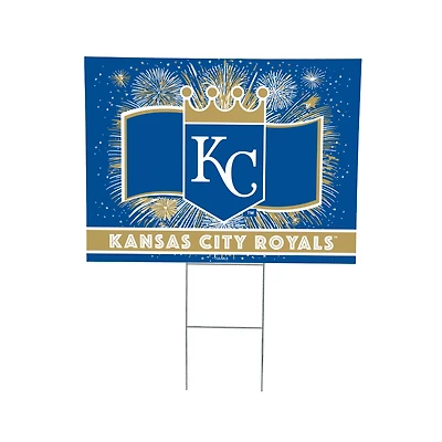 Kansas City Royals 24" x 18" Patriotic Fireworks Outdoor Yard Sign