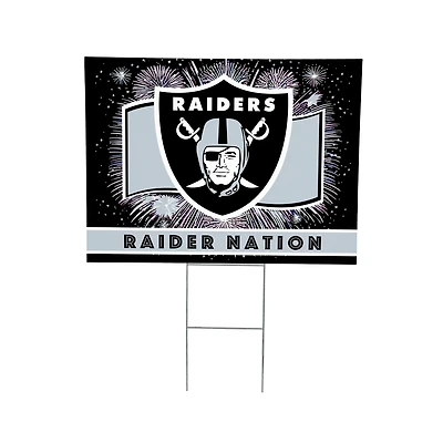 Las Vegas Raiders 24" x 18" Patriotic Fireworks Outdoor Yard Sign