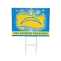 Los Angeles Chargers 24" x 18" Patriotic Fireworks Outdoor Yard Sign