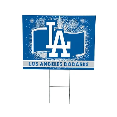 Los Angeles Dodgers 24" x 18" Patriotic Fireworks Outdoor Yard Sign