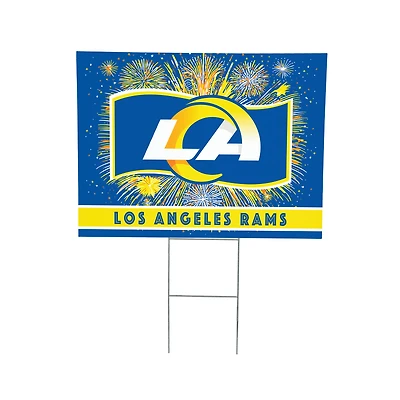 Los Angeles Rams 24" x 18" Patriotic Fireworks Outdoor Yard Sign