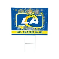Los Angeles Rams 24" x 18" Patriotic Fireworks Outdoor Yard Sign