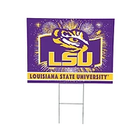 LSU Tigers 24" x 18" Patriotic Fireworks Outdoor Yard Sign