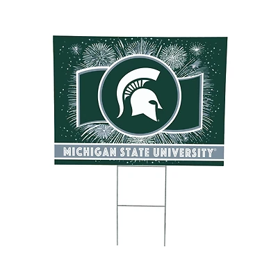 Michigan State Spartans 24" x 18" Patriotic Fireworks Outdoor Yard Sign